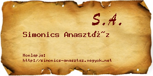 Simonics Anasztáz névjegykártya
